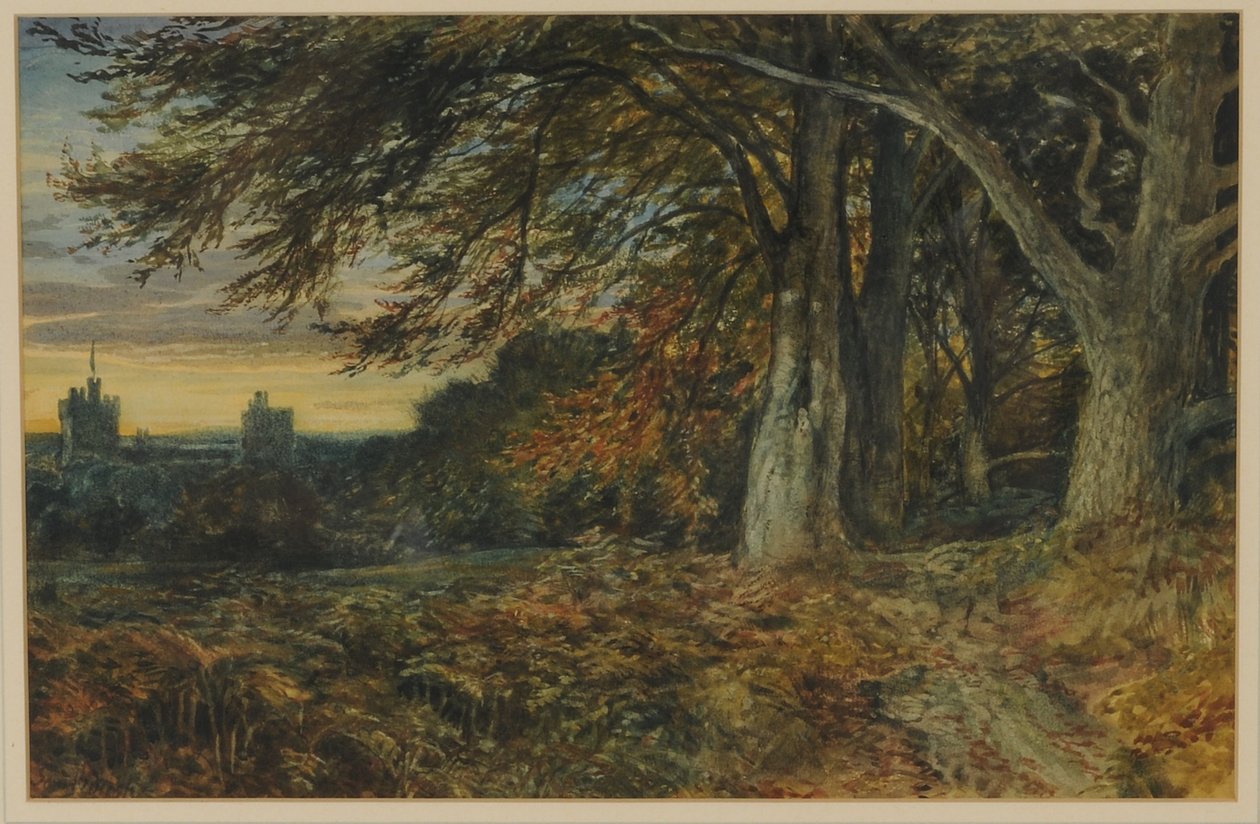 Naworth Castle, 1840-45 (wc på papper) av Samuel Bough