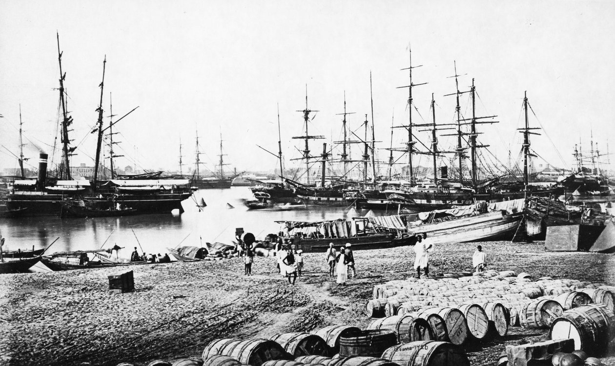 Calcutta Docks, ca 1865 av Samuel Bourne