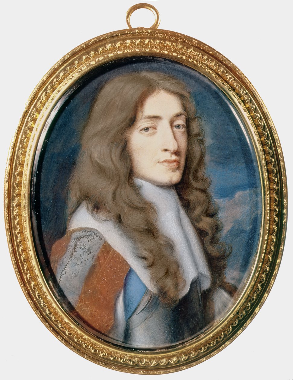 Miniatyr av James II som hertigen av York, 1661 (gouache och wc på veläng) av Samuel Cooper