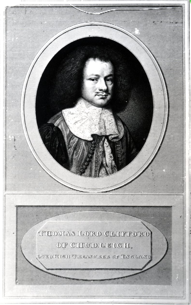 Thomas Clifford, 1:e baron Clifford av Chudleigh, graverad av Edward Scriven, 1820 av Samuel Cooper