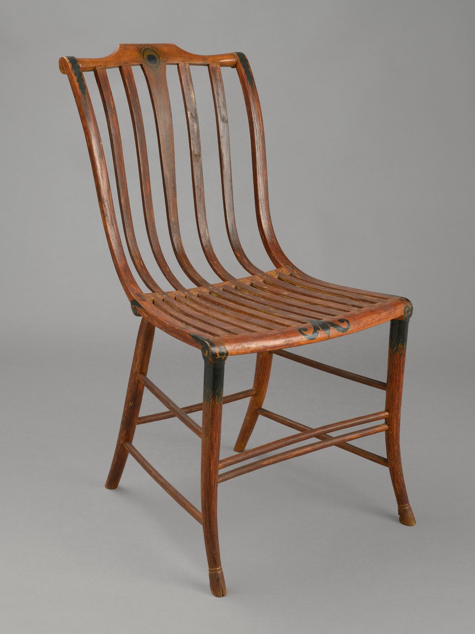 Side Chair, ca 1808-20 (böjt trä, ask och lönn) av Samuel Gragg
