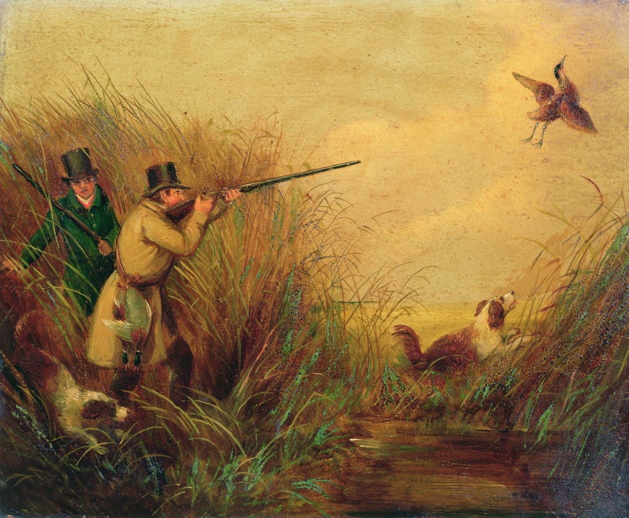 Ankskytte bland vass av Samuel John Egbert Jones