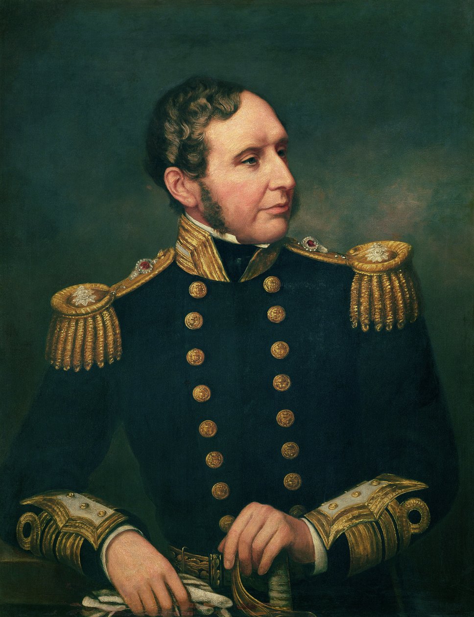 Viceamiral Robert Fitzroy (1805-65) Amiral Fitzroy ledde expeditionen till Sydamerika 1834-36 med Charles Darwin av Samuel Lane