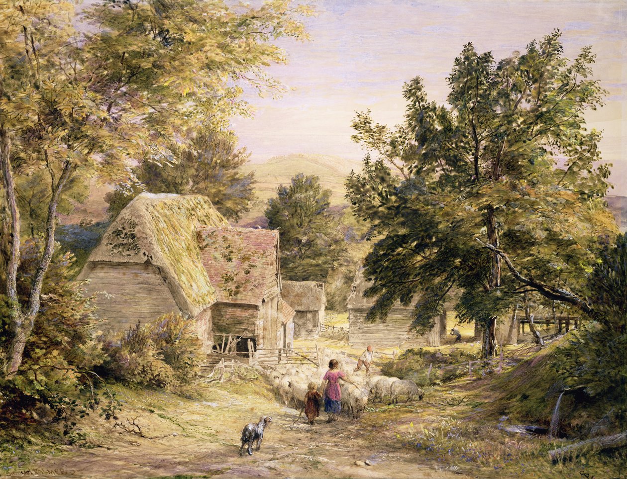 En bondgård nära Princes Risborough, 18456 av Samuel Palmer