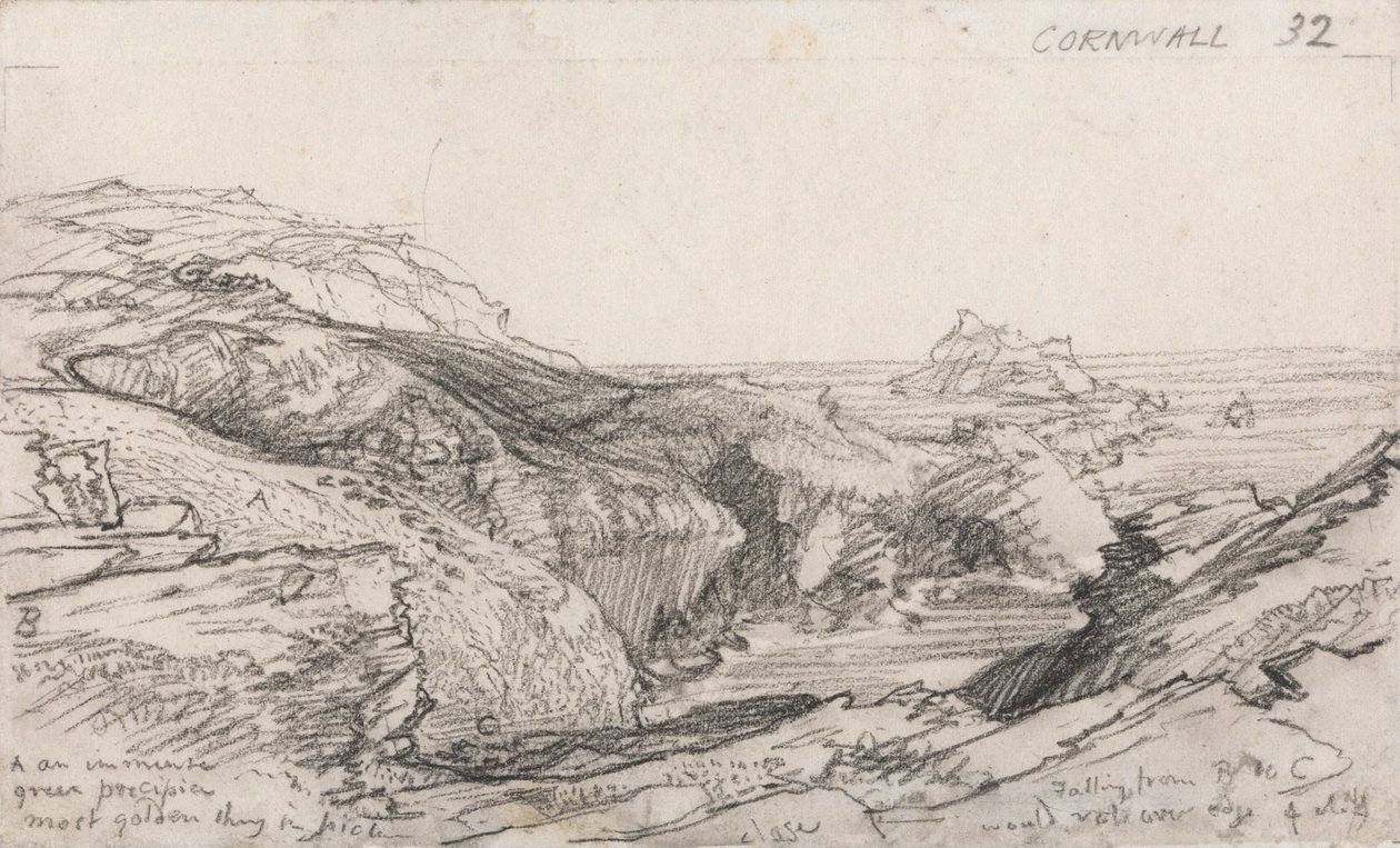 A Page from a Cornish Sketchbook- Cornwall 32 av Samuel Palmer