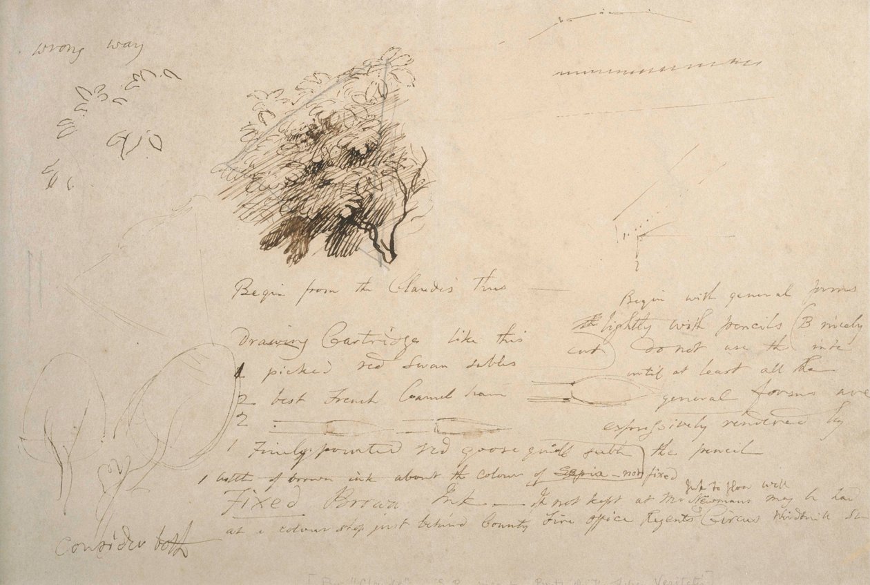 Notebook Leaf No. 114 av Samuel Palmer