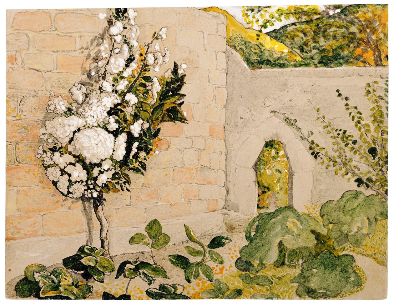 Päronträd i en muromgärdad trädgård, av Samuel Palmer av Samuel Palmer