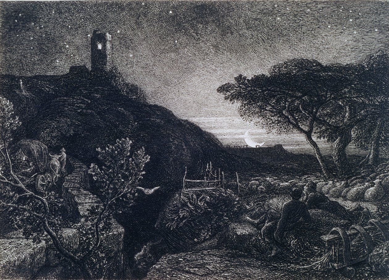Det ensamma tornet, 1879 av Samuel Palmer