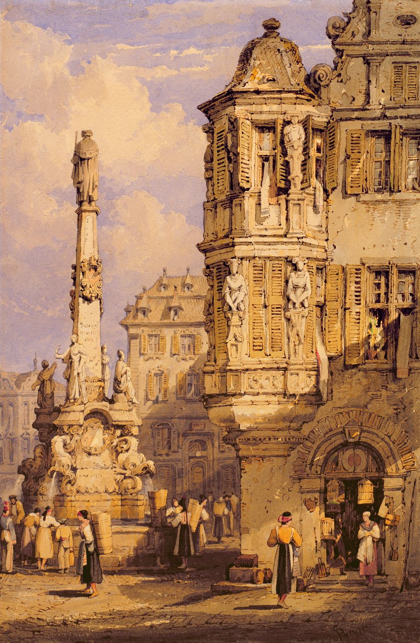 Marknadstorget, Würzburg, Bayern av Samuel Prout