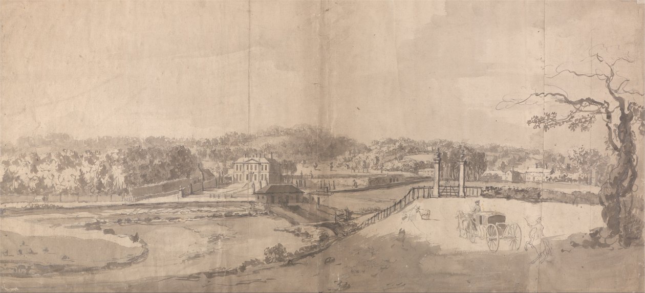 A View of the Estate at Eshott Hall, Yorkshire av Samuel Scott