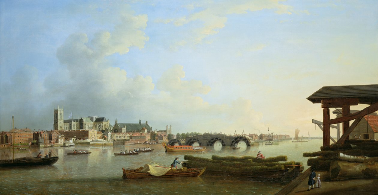 Byggnaden av Westminster Bridge, 1749 av Samuel Scott