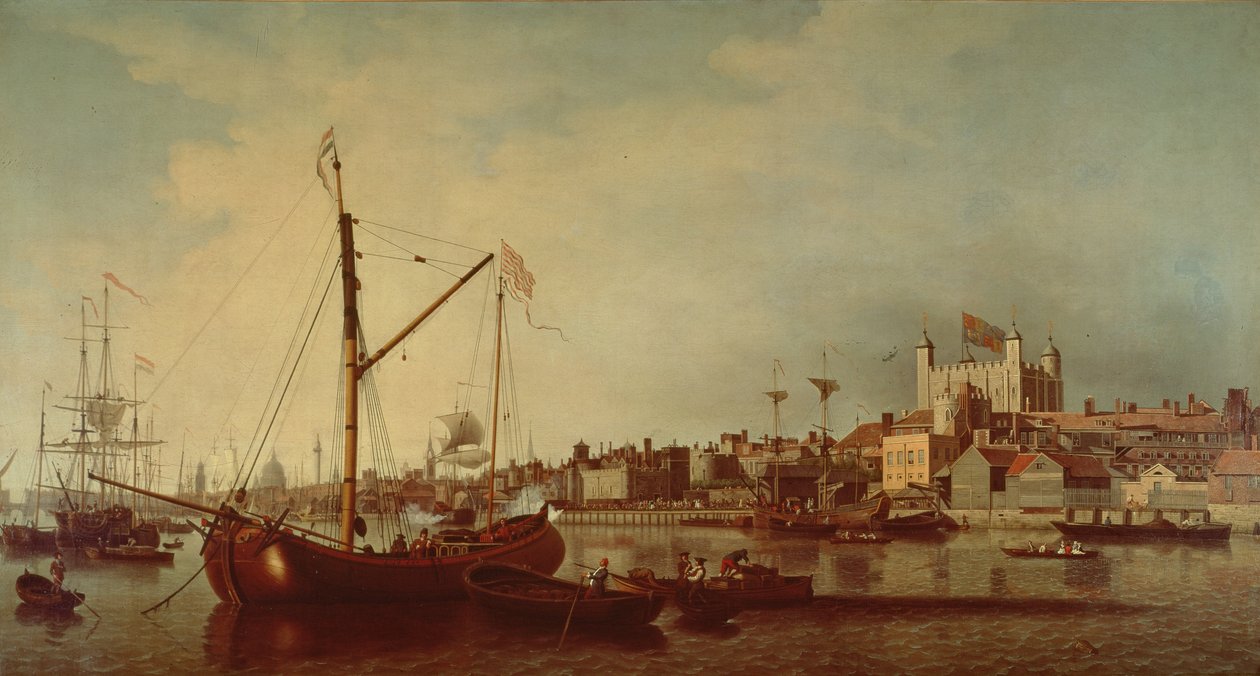 Tower of London från Themsen av Samuel Scott