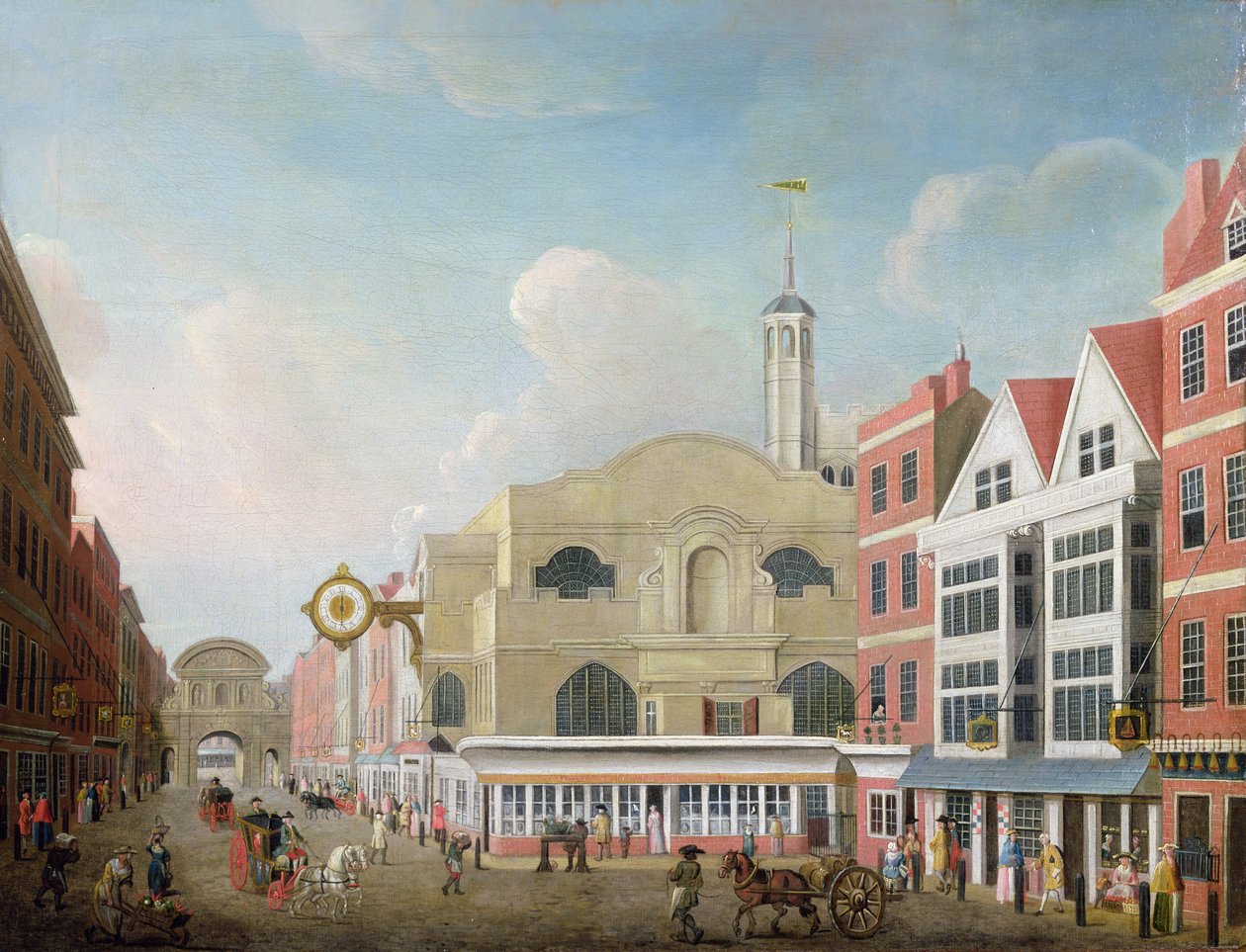 Vy över St. Dunstans i Fleet Street av Samuel Scott