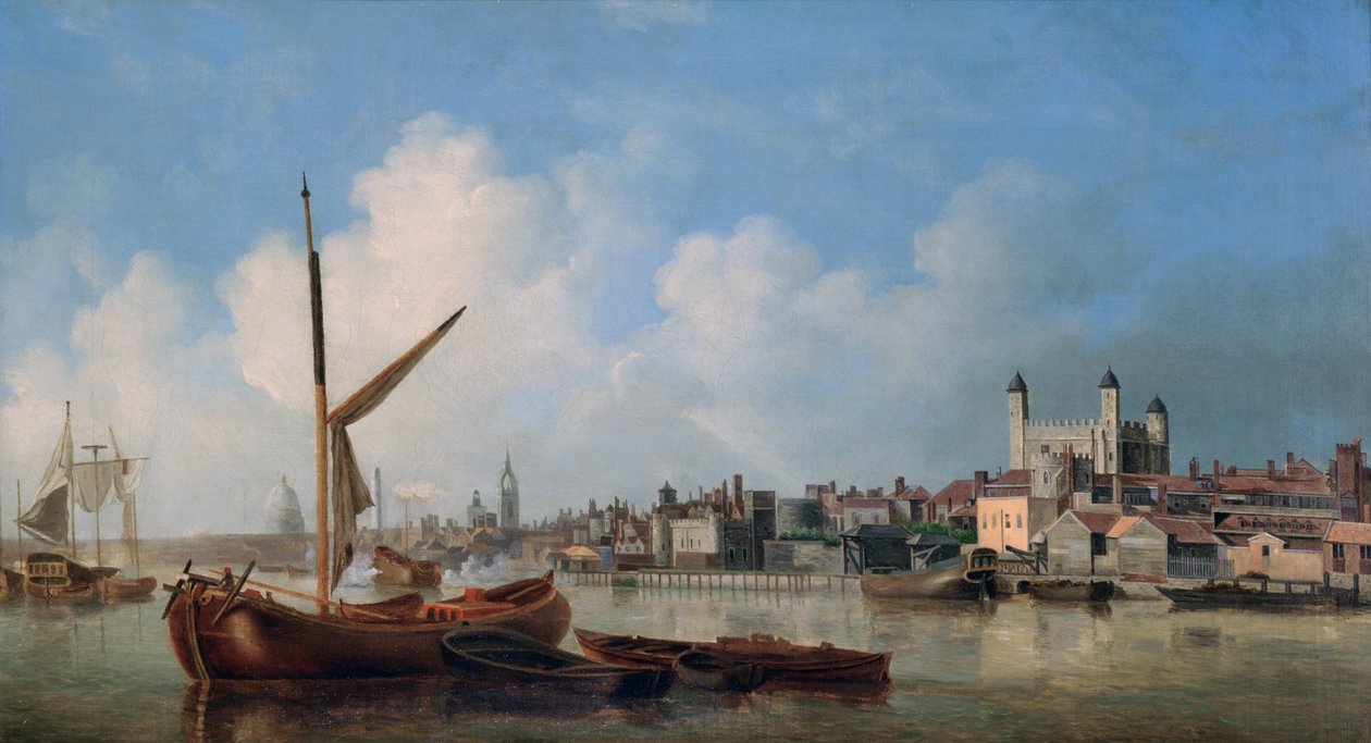 Utsikt över Themsen, nära Tower of London av Samuel Scott
