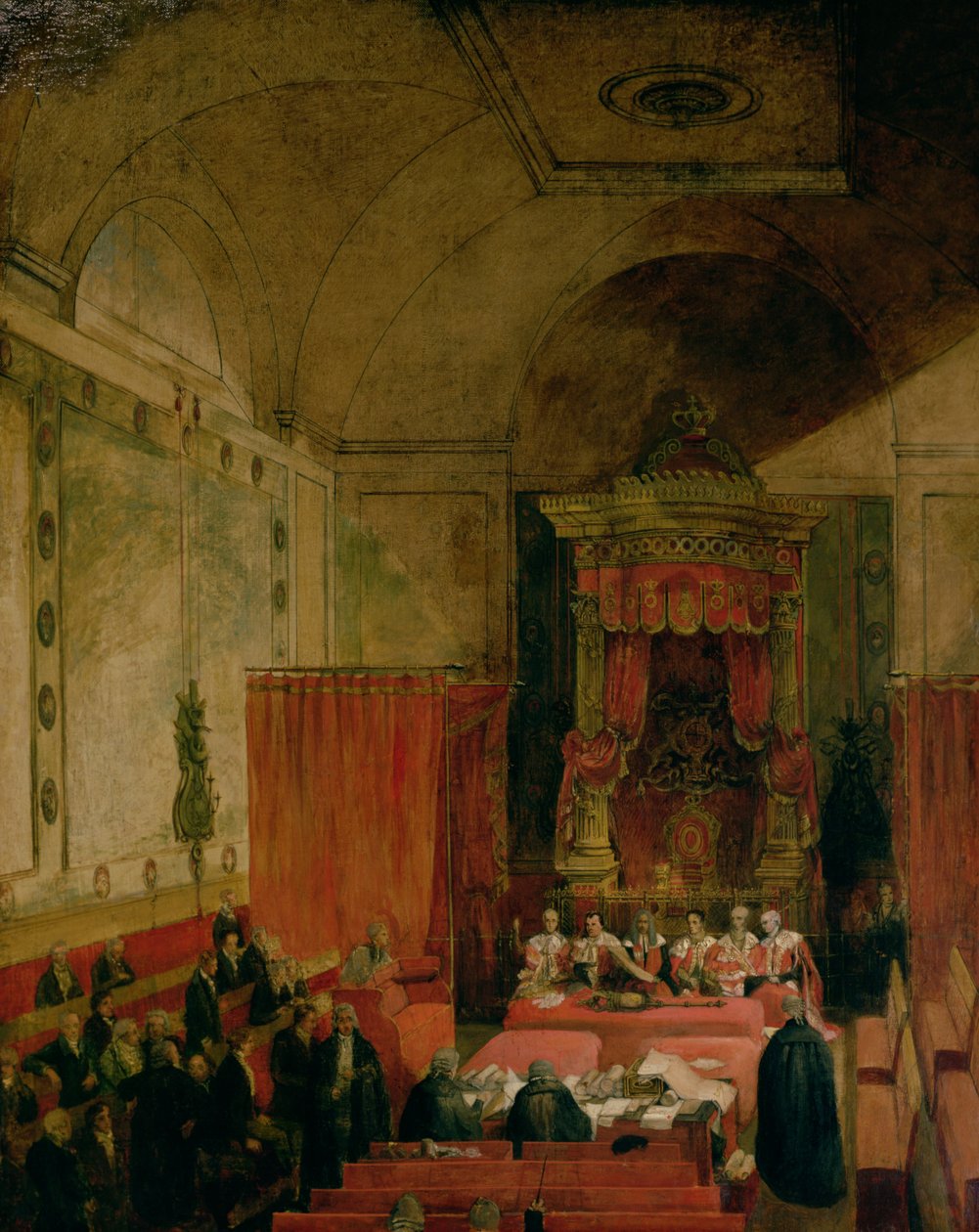 Antagandet av reformpropositionen 1832 av Samuel William I Reynolds