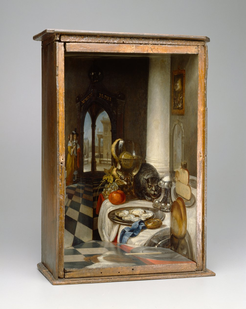Perspective Box of a Dutch Interior, 1663 (oljefärg, glasspegel och valnöt) av Samuel van Hoogstraten