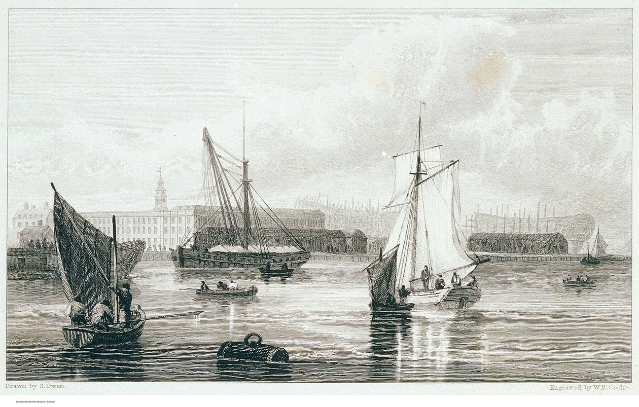 Deptford, ca 1812 (etsning) av Samuel (after) Owen