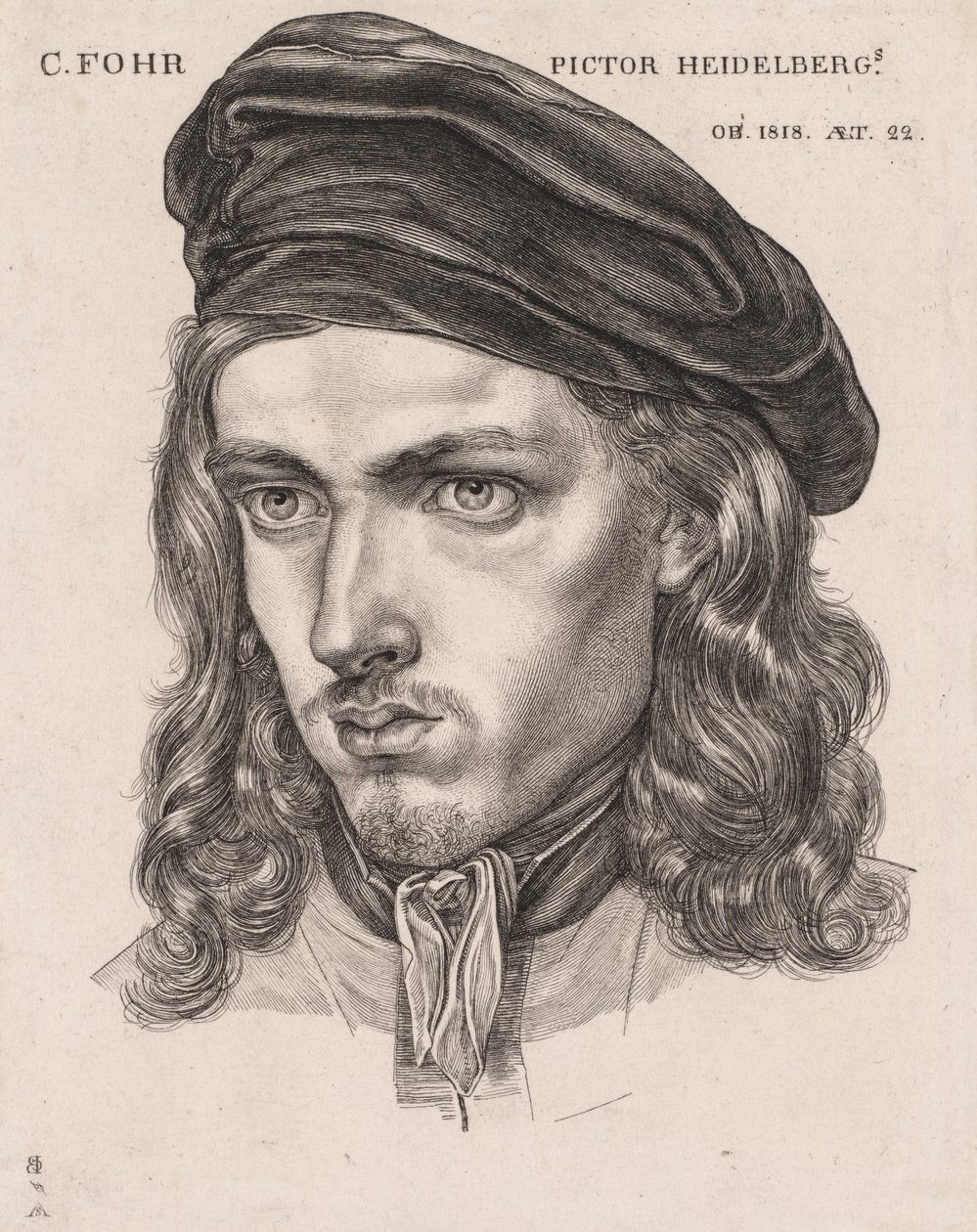 Porträtt av Carl Philipp Fohr, 1818. av Samuel Amsler