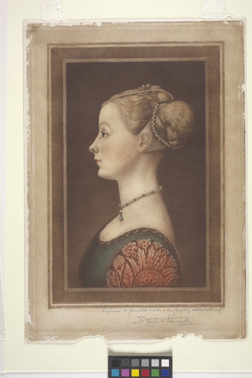 Porträtt av en dam, okänt datum (tryck) av Samuel Arlent Edwards