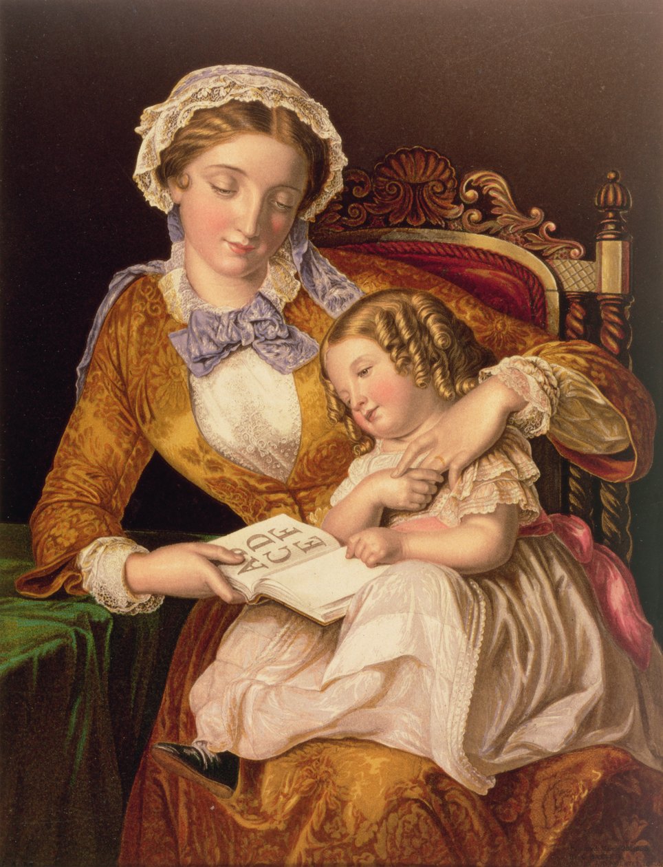 Den första lektionen, utgiven av Baxter, 1855 (tryck) av Samuel Baruch Halle