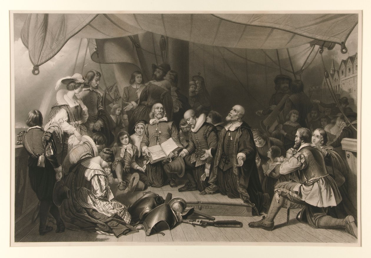 Pilgrimernas ombordstigning av Samuel Bellin