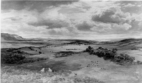 The Field of Bannockburn (panel) (s/v foto) av Samuel Bough