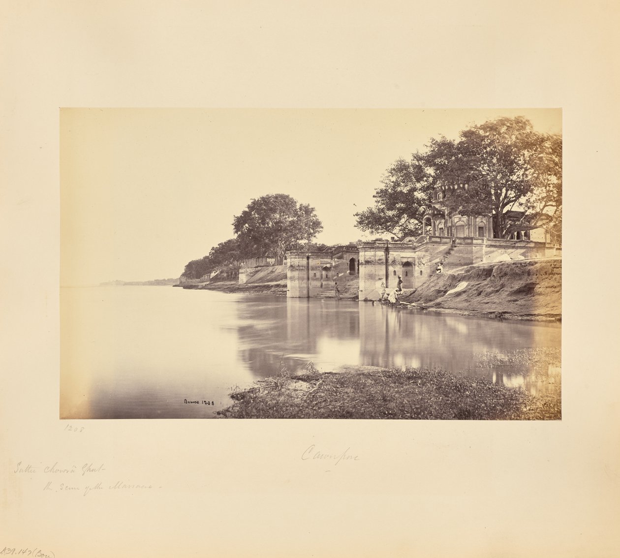 Cawnpore; Suttee Chowra Ghat, platsen för massakern av Samuel Bourne
