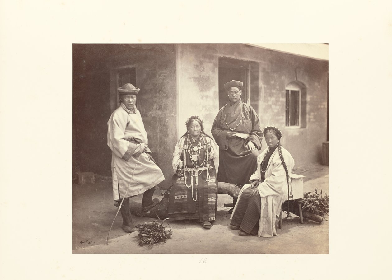 Darjeeling; grupp bhutiaer av Samuel Bourne
