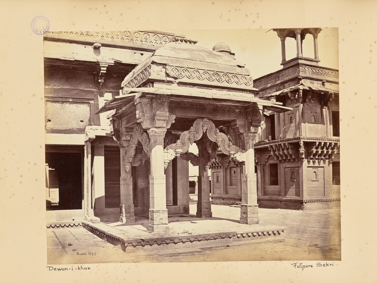 Fatehpur Sikri; Guru-ki-Mandi eller det hinduiska helgonets tempel av Samuel Bourne