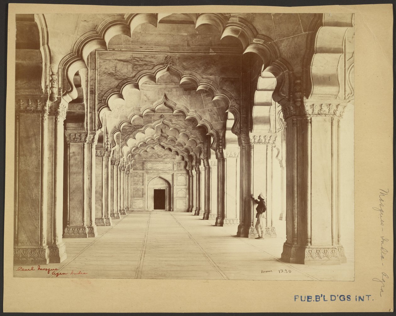 Pärlmoskén, Agra, Indien av Samuel Bourne