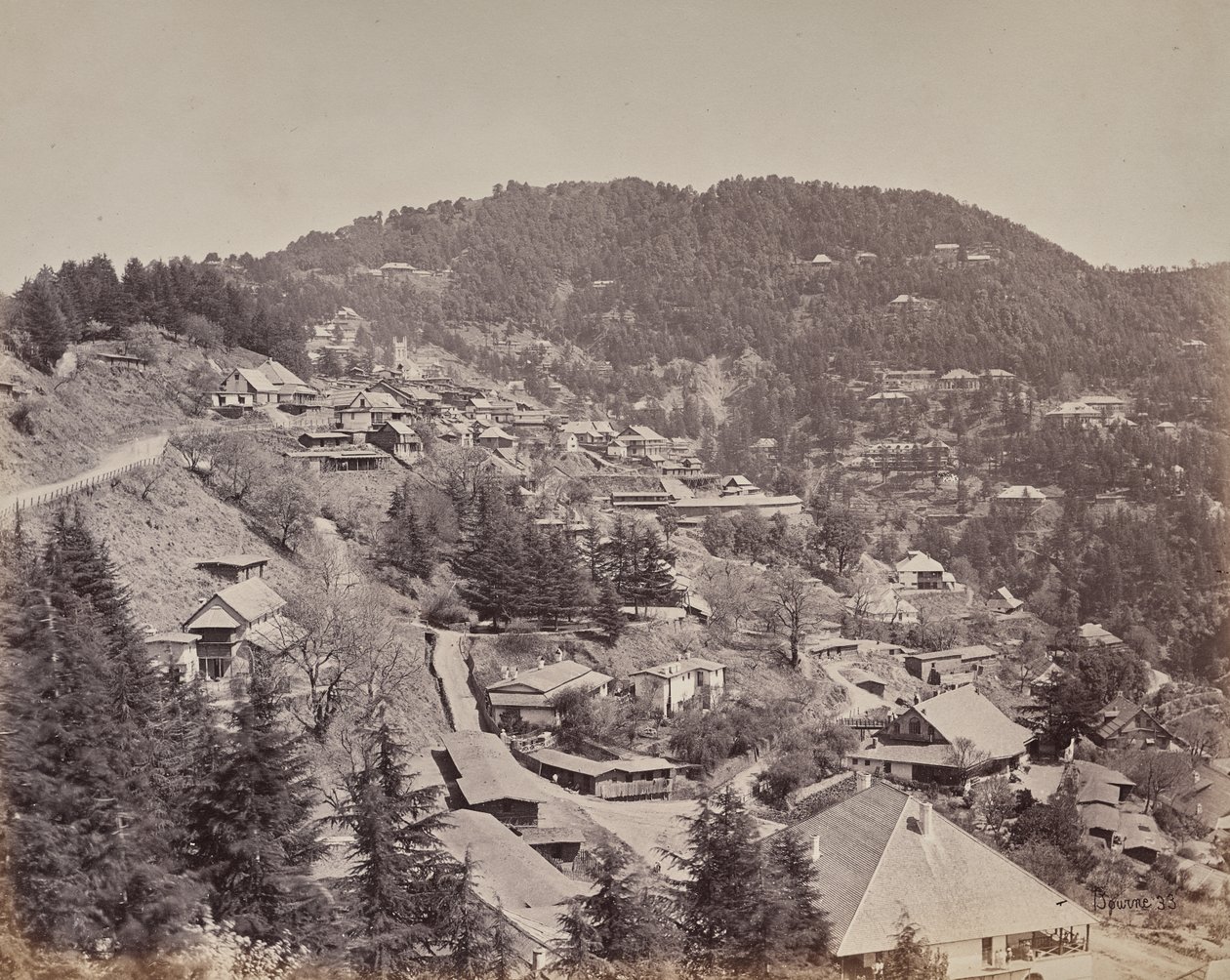Shimla. Europeiska invånares hus, vy mot öster av Samuel Bourne