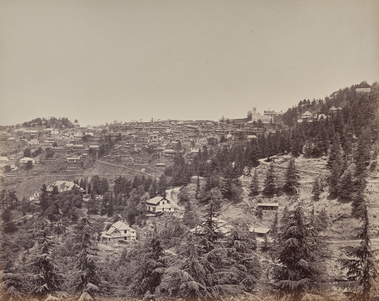 Shimla. Utsikt från Oakover House av Samuel Bourne