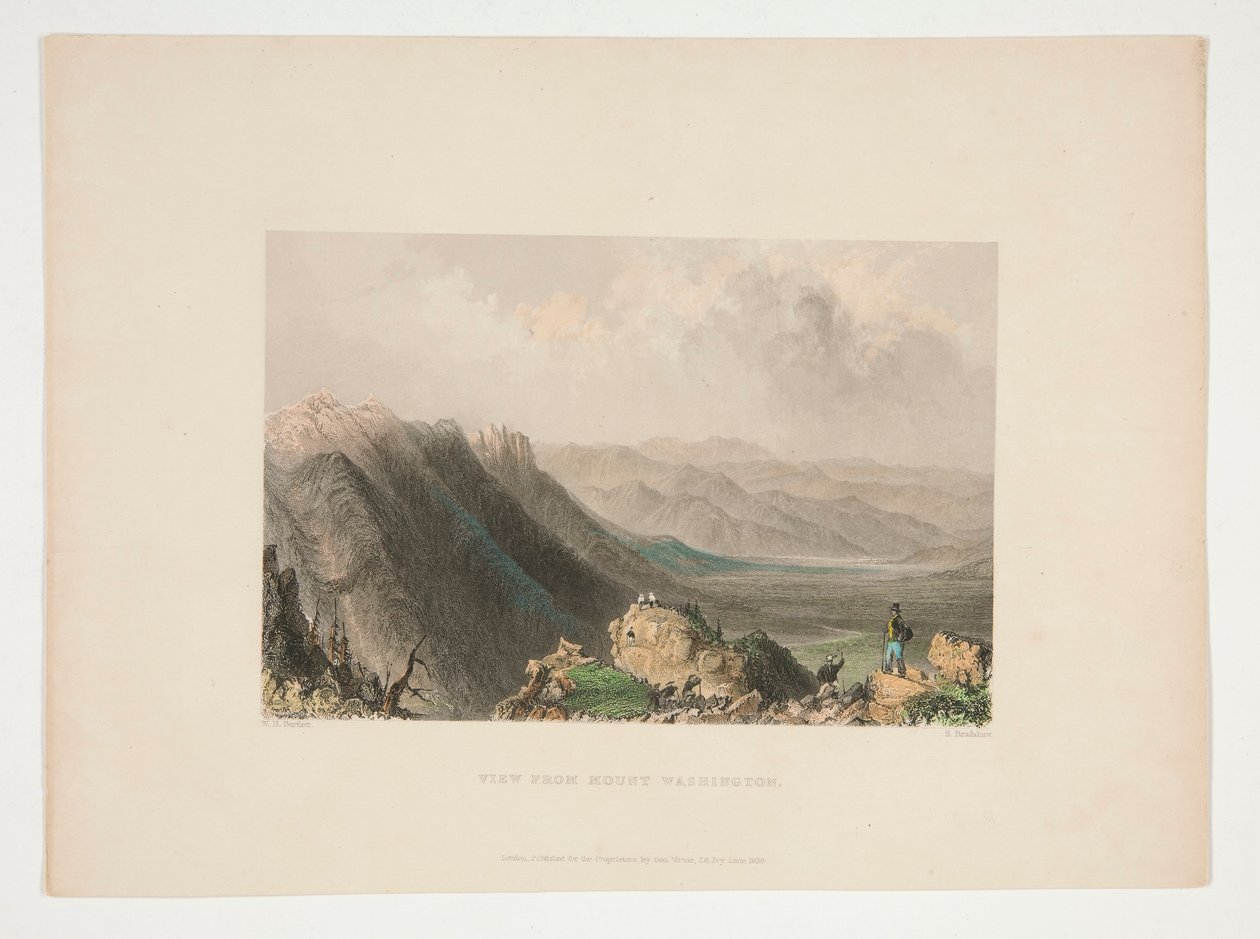 Utsikt från Mount Washington, illustration för Nathaniel Parker Willis av Samuel Bradshaw
