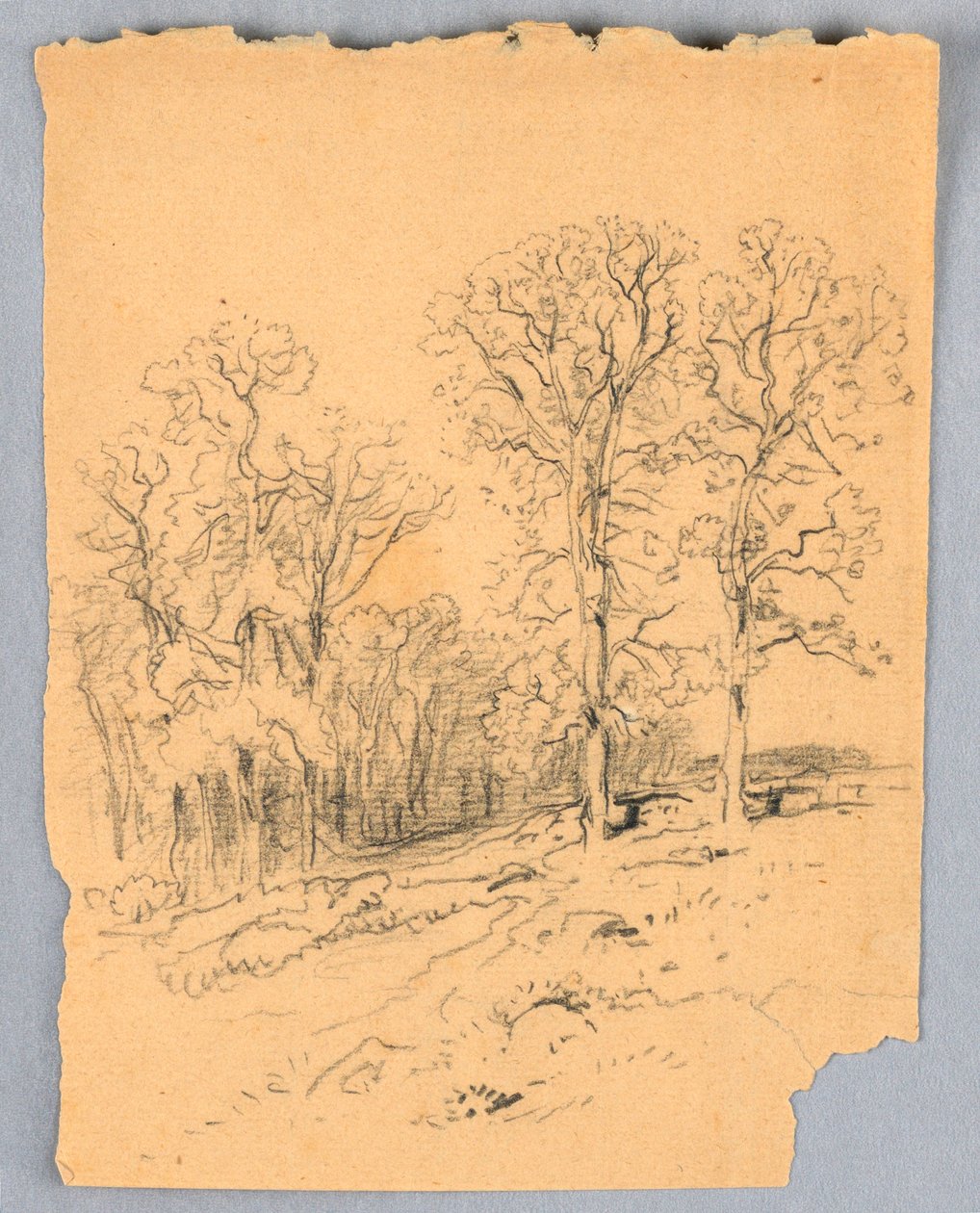 Teckning, Landskapsskiss med en kuperad landsväg, ca 1881 av Samuel Colman