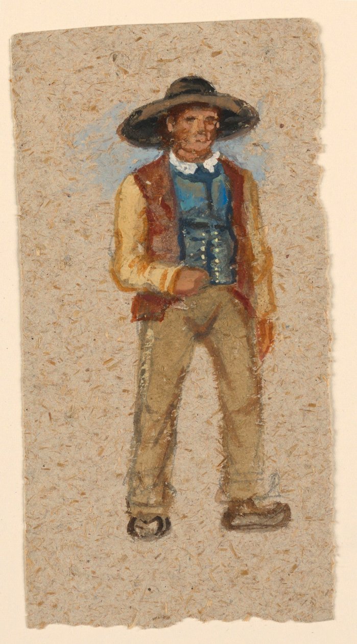 Teckning, Skiss. En fransk bonde, 1874 av Samuel Colman