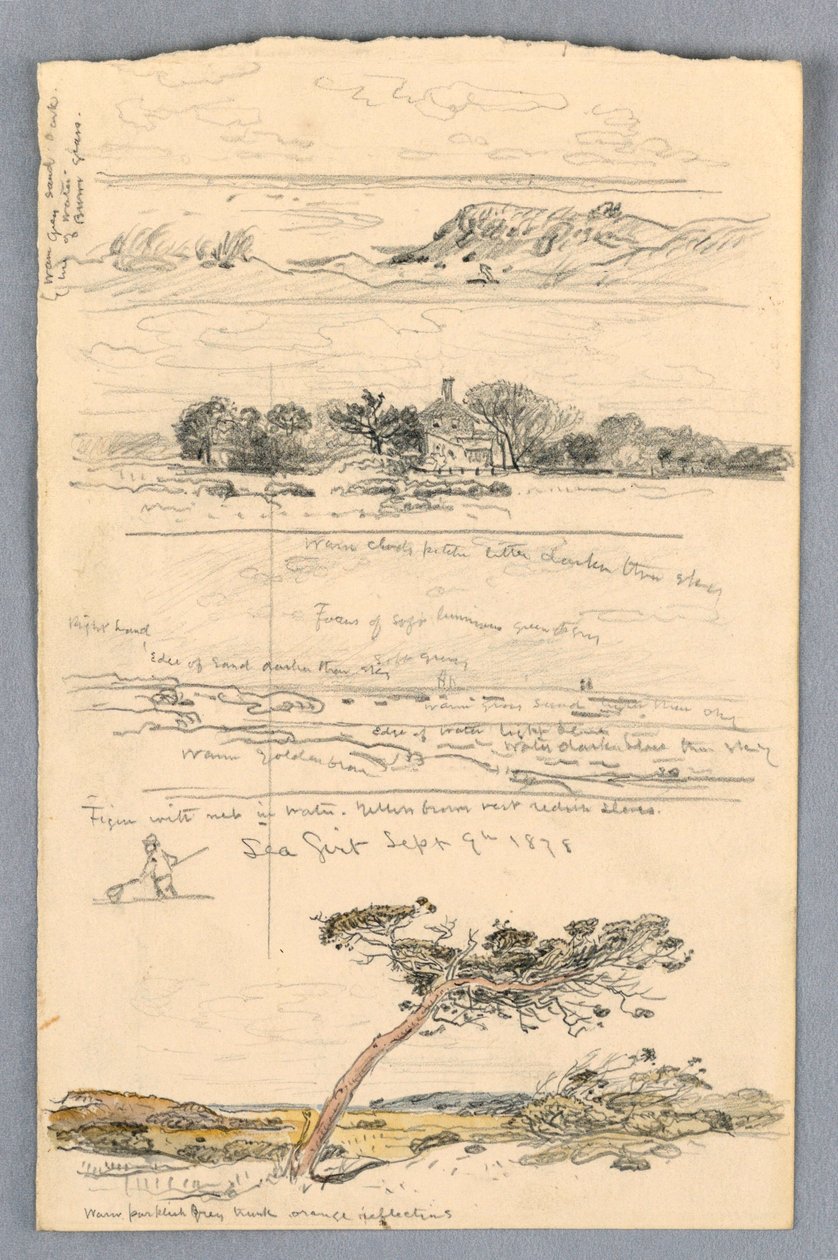 Teckning, Skisser från Sea Girt, New Jersey, september 1878 av Samuel Colman