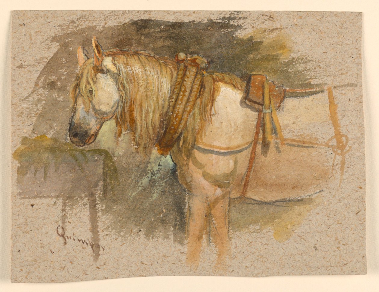 Studie av en häst, Quimper, Bretagne av Samuel Colman
