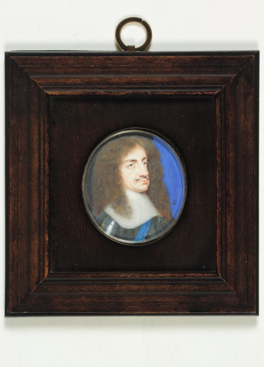 Karl II (akvarell på veläng) av Samuel Cooper