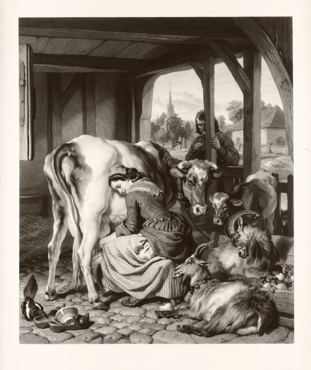 The Maid and skatan (mezzotint) av Samuel Cousins