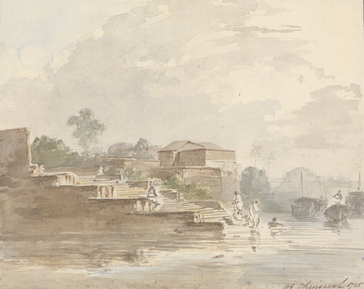 Vid Chinsurah [Chinsura] av Samuel Davis