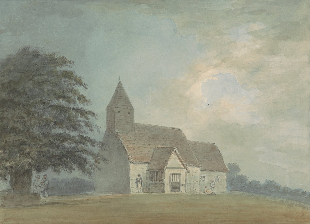 Kyrka med träklockstapel - en av tre versioner av Samuel Davis