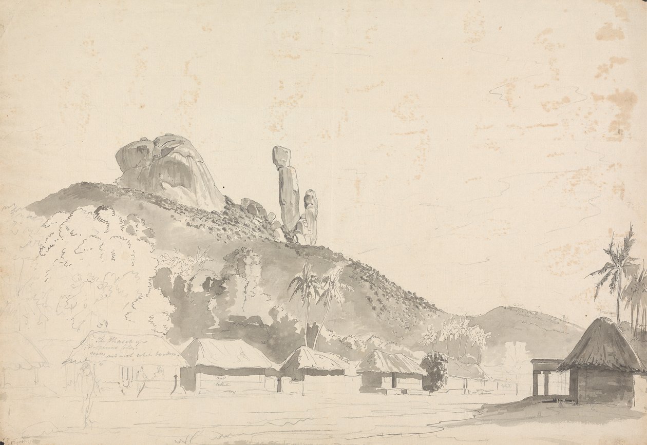 Stenformation ovanför en by av Samuel Davis