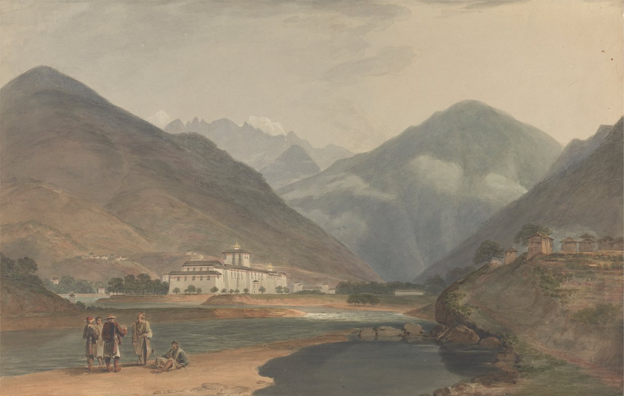 Bhutans tidigare vinterhuvudstad i Punakha Dzong av Samuel Davis