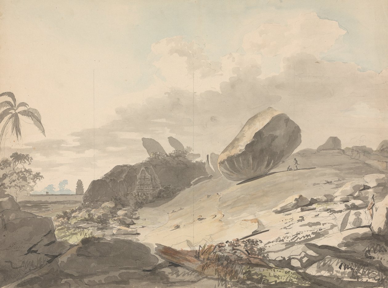 De sju pagoderna, Mamallapuram av Samuel Davis