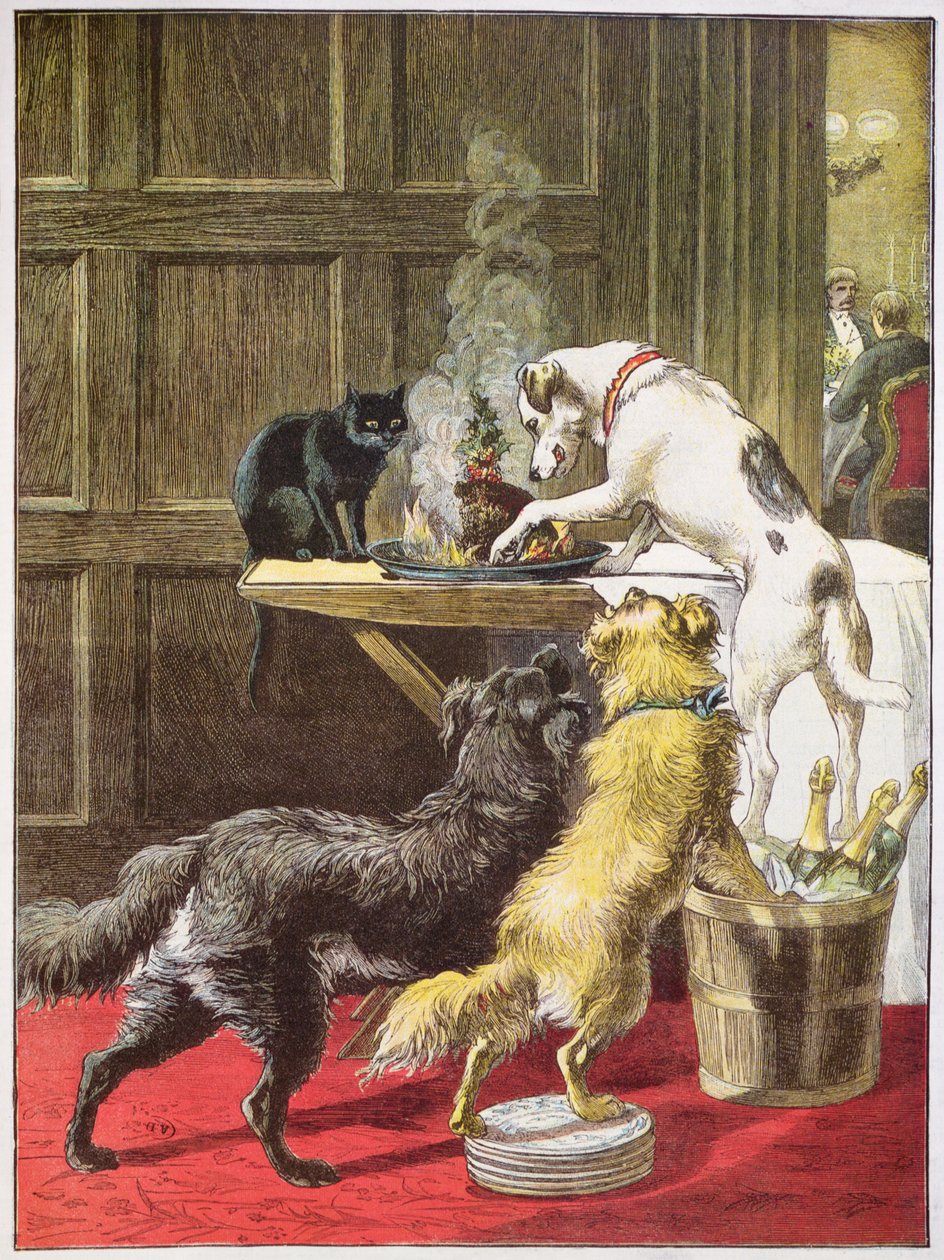 Juldagen: De oinbjudna (färggravyr) av Samuel Edmund (after) Waller