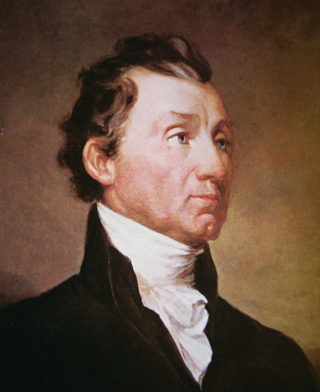 James Monroe (1758-1831) (lito i färg) av Samuel Finley Breese Morse