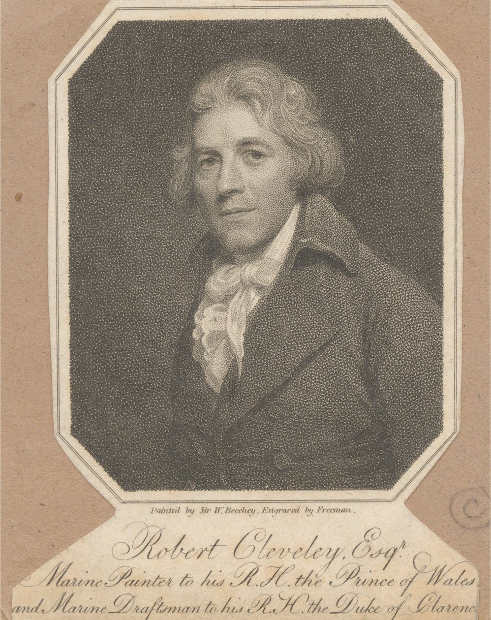 Robert Cleveley, Esqr., marinmålare åt Hans Kungliga Höghet prinsen av Wales och marintecknare åt Hans Kungliga Höghet hertigen av Clarence av Samuel Freeman