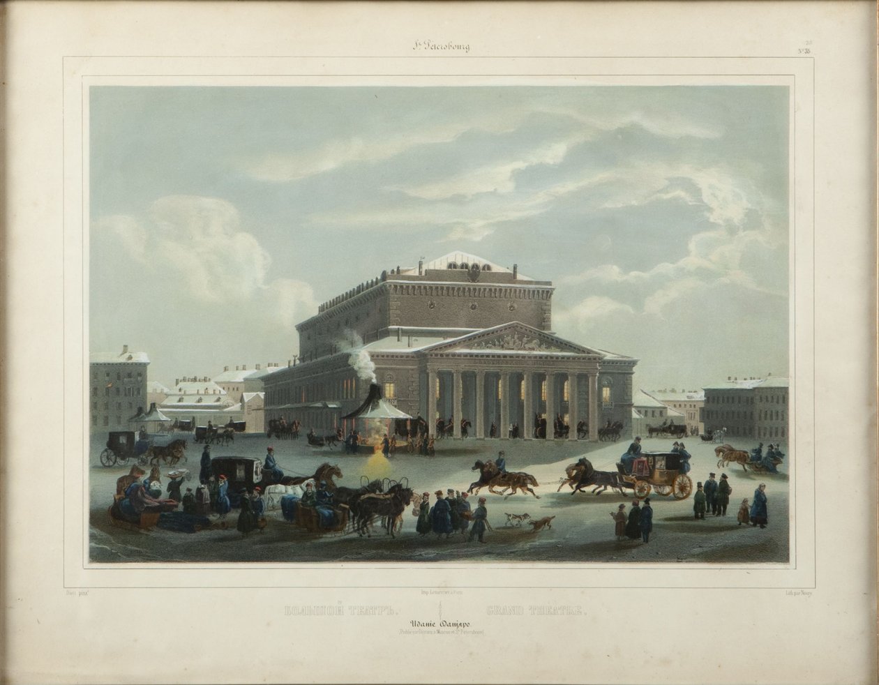 Saint Petersburg Imperial Bolshoi Kamenny Theatre, slutet av 1840-talet. av Samuel Friedrich Diez