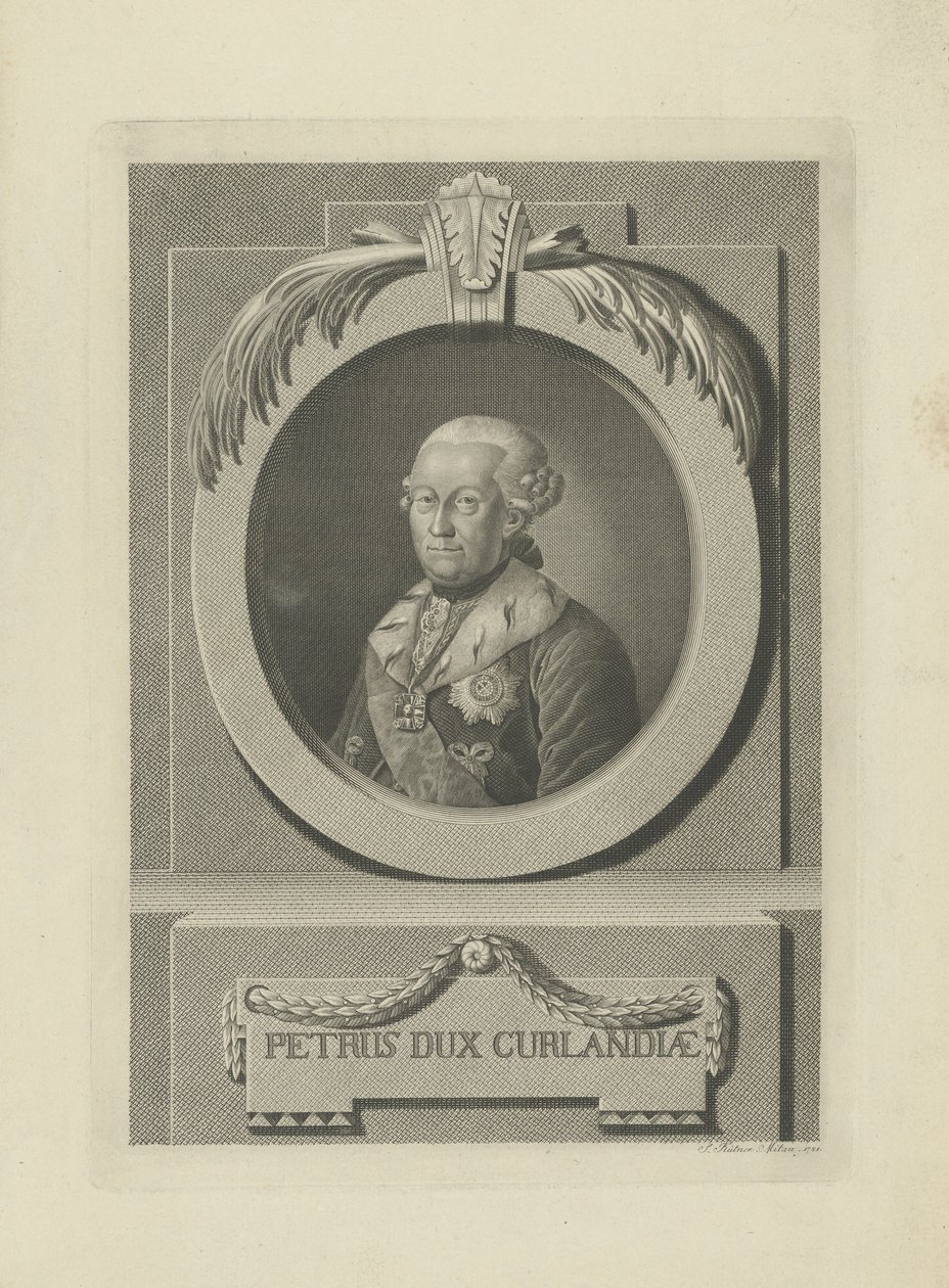 Peter von Biron 1724-1800, hertig av Kurland och Semigallia, 1781. av Samuel Gottlieb Kuetner