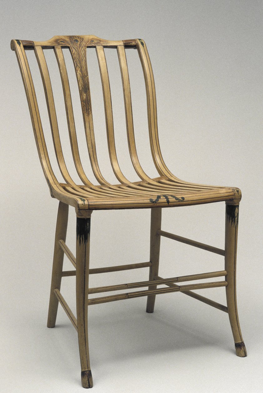 Sidostol, c. 1808-1812 (björk, ekbok, färg) av Samuel Gragg